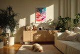Paul Sinus Kunstdruck 40x60cm Rainbow Rose – Farbenpracht und Struktur in perfekter Harmonie