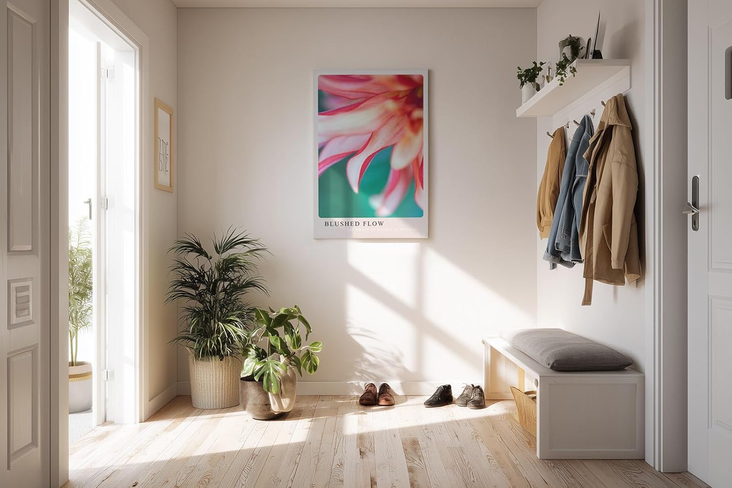 Paul Sinus Kunstdruck 40x60cm Blushed Flow mit weichen Blütenblättern in zarten Farbtönen
