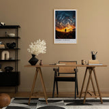 Paul Sinus Leinwandbild 60x90cm Cosmic Vortex Leinwandbild atemberaubende Landschaft mit spiralförmigem Himmel und Silhouette im Sonnenuntergang