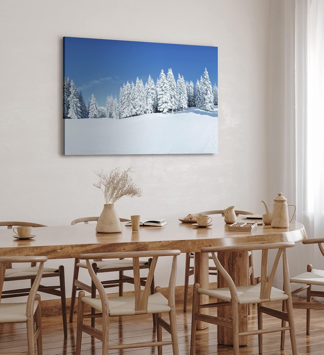 Paul Sinus Wandbild 120x80cm Winterlandschaft Tannen Schnee Weiß Natur