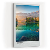 Paul Sinus Kunstdruck 40x60cm Eibsee Germany – Türkisfarbener Alpensee mit Gebirgskulisse in perfekter Spiegelung