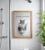 Paul Sinus Poster/Leinwandbild/Rahmenoption Lustiges Katzenbild – Freche Klo-Deko fürs Gäste-WC – Perfekt für Humorvolle