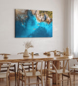 Paul Sinus Wandbild 120x80cm Meer Küste Luftaufnahme Surfen Klippen Blau