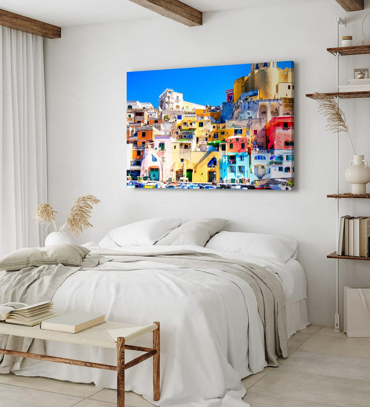 Paul Sinus Wandbild 120x80cm Procida Italien Insel traditionelle Häuser Küstenstadt Mittelmeer