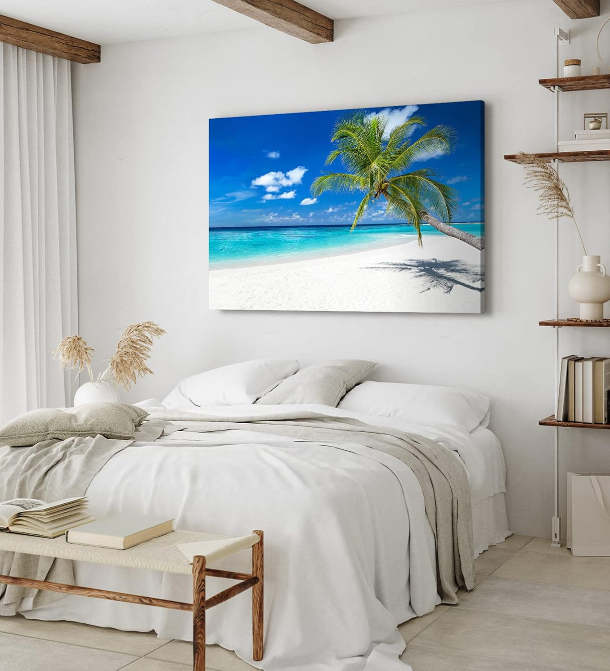 Wandbild 120x80cm Südseeparadies Palmen Strand Sonne Meer Türkis