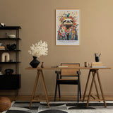 Paul Sinus Leinwandbild 60x90cm verträumtes Faultier in blumiger Magie mit filigranen Details und farbenfroher Natur – kunstvolles Leinwandbild