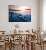 Paul Sinus Wandbild 120x80cm Meer Felsen Horizont Steine Fotokunst Kunstvoll Sonnenuntergang