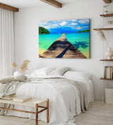 Paul Sinus Wandbild 120x80cm Südseeparadies Meer Thailand Holzsteg Sommer Horizont