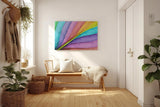Sinus Art Wandbild 120x80cm Farbverlauf in leuchtenden Fächerformen – modern, verspielt und stilvoll