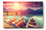 Sinus Art Wandbild 120x80cm Spektakuläre Lichtstimmung mit glühendem Himmel und ruhiger Seeoberfläche schafft eine lebendige Naturkulisse