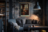 Paul Sinus Wandbild in 40x60cm A Journey to Love – Frau im Zug mit Blick auf den Eiffelturm, warmes Abendlicht, romantisches Paris-Motiv im Vintage-Stil