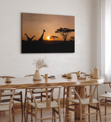 Paul Sinus Wandbild 120x80cm Afrika Giraffen Sonnenuntergang Abend Natur Wildnis Bäume