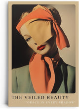 Paul Sinus Leinwandbild 40x60cm The Veiled Beauty Leinwandbild stilvolle Frau mit Kopftuch im Vintage-Stil geheimnisvolle Eleganz mit modernem Retro-Charme