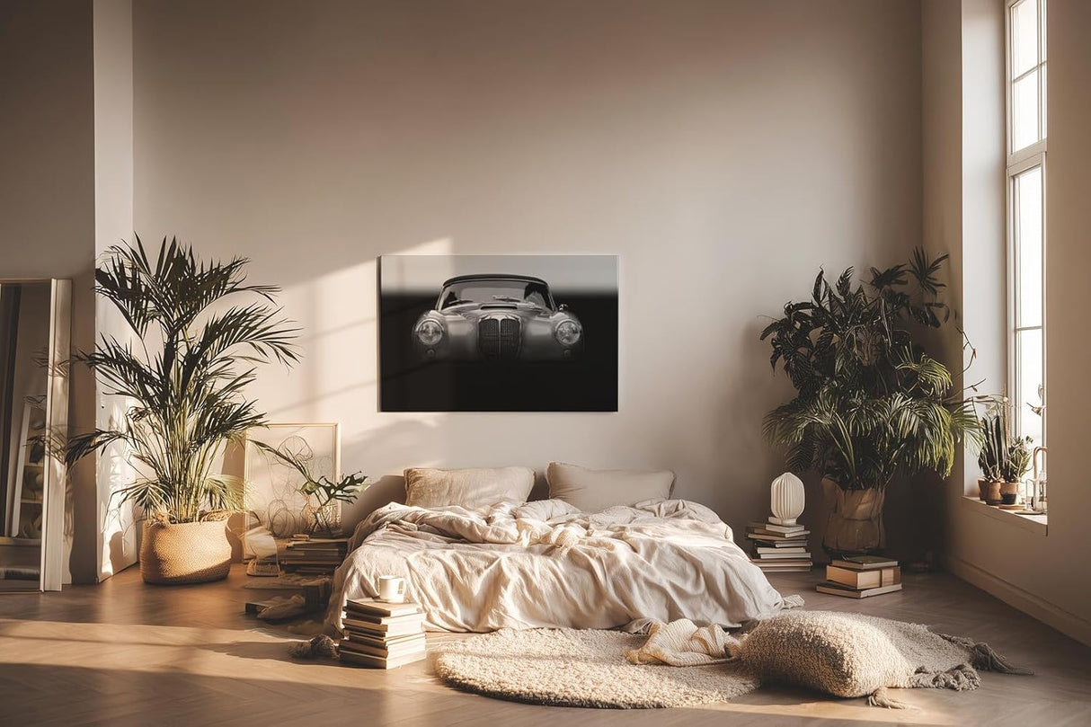 Sinus Art Wandbild 120x80cm Charismatischer Oldtimer in stilvoller Frontalansicht verleiht dem Raum Charakter und Dynamik
