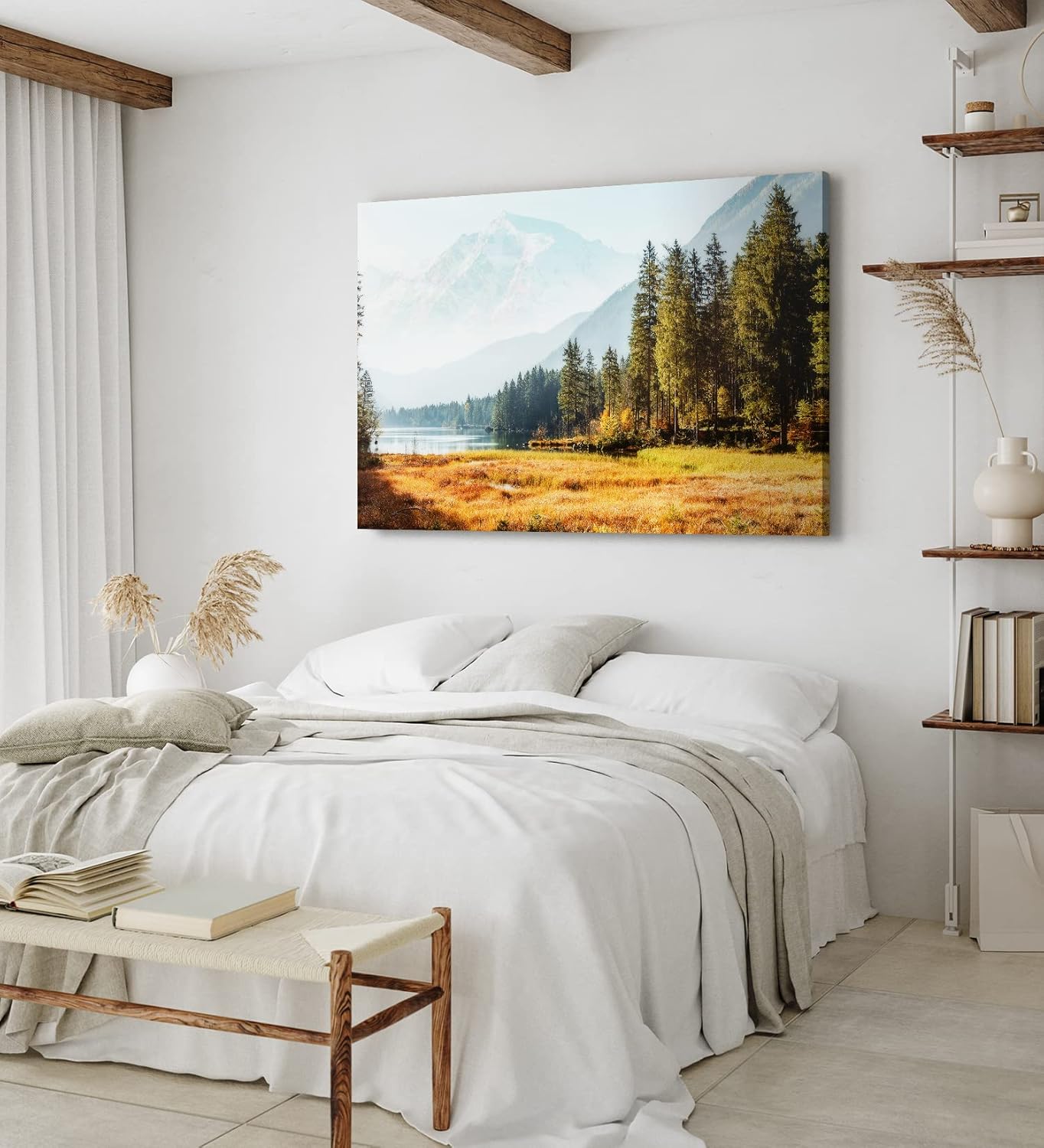 Paul Sinus Wandbild 120x80cm Alpen Berge Bergsee Natur Gebirge Alpensee Tannen