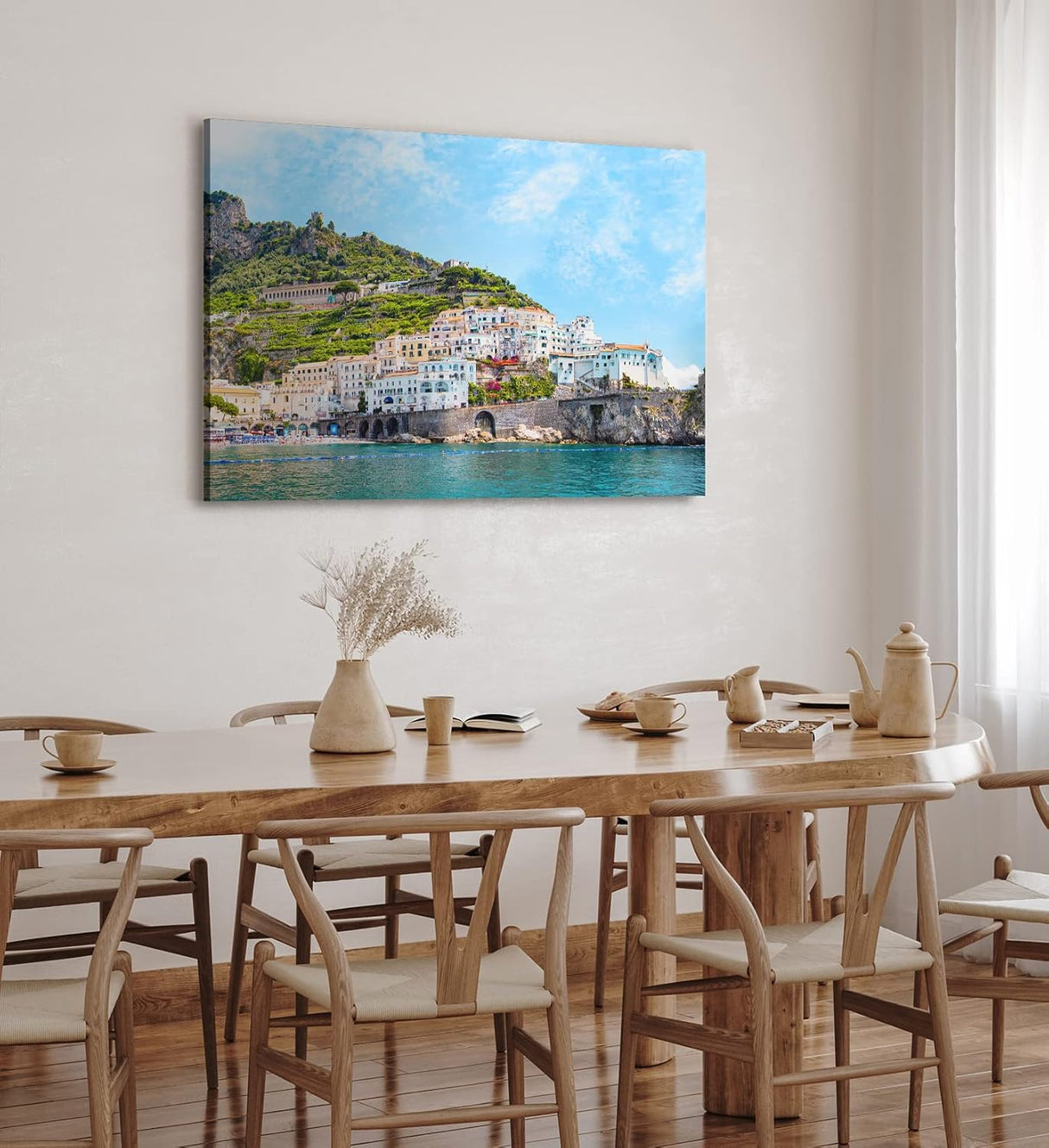 Paul Sinus Wandbild 120x80cm Amalfiküste Italien Küstenstadt Mittelmeer traditionelle Häuse