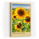 Paul Sinus Kunstdruck 40x60cm Sunflower Field – leuchtendes Sonnenblumenfeld mit Schmetterling