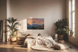 Sinus Art Wandbild 120x80cm Spektakuläres Bergpanorama im Licht eines dramatischen Sonnenuntergangs
