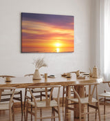 Paul Sinus Wandbild 120x80cm Roter Himmel Sonnenuntergang Meer Schwan Horizont