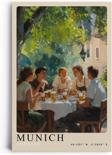 Paul Sinus Leinwandbild 60x90cm Leinwandbild München Biergarten Gemütlichkeit bayrische Tradition sonnige Atmosphäre gesellige Runde