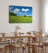 Paul Sinus Wandbild 120x80cm Landschaftsbild Wiese Bäume Natur Sommer blauer Himmel