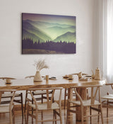 Paul Sinus Wandbild 120x80cm Berglandschaft Tannenwald Berge Natur Landschaft Bäume