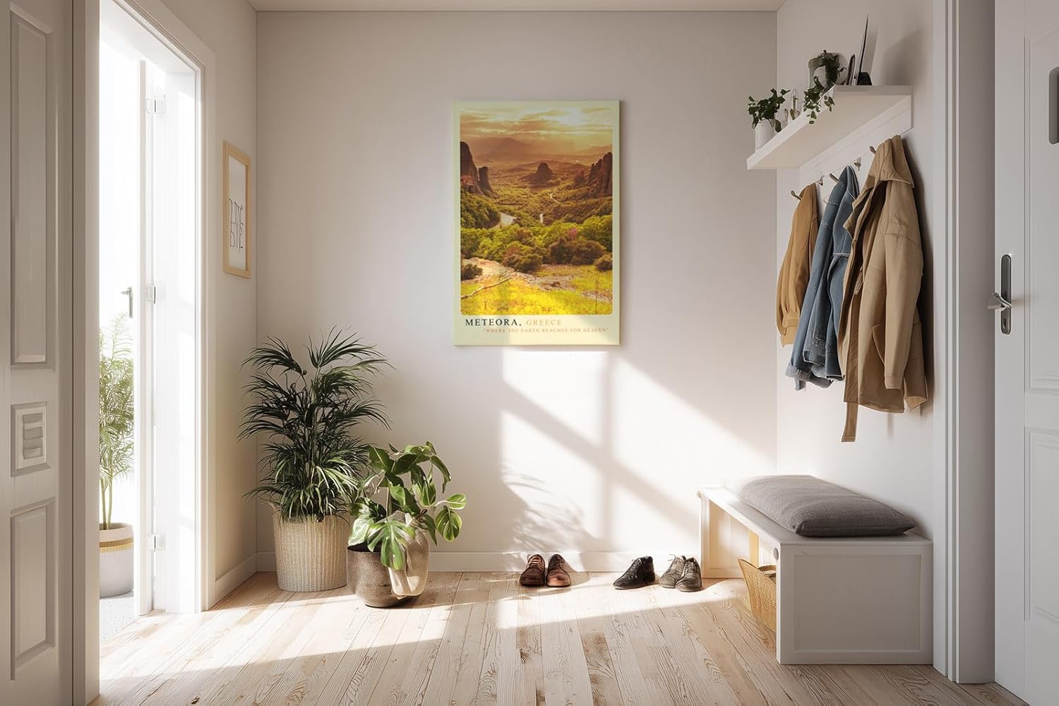 Paul Sinus Kunstdruck 40x60cm Meteora Griechenland Sonnenuntergang Gebirge Felsenklöster Panorama Naturgewalt