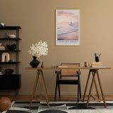 Paul Sinus Leinwandbild 60x90cm malerische Segelboot-Szene mit sanften Pastelltönen, beruhigende Wandkunst mit ruhiger Meereslandschaft