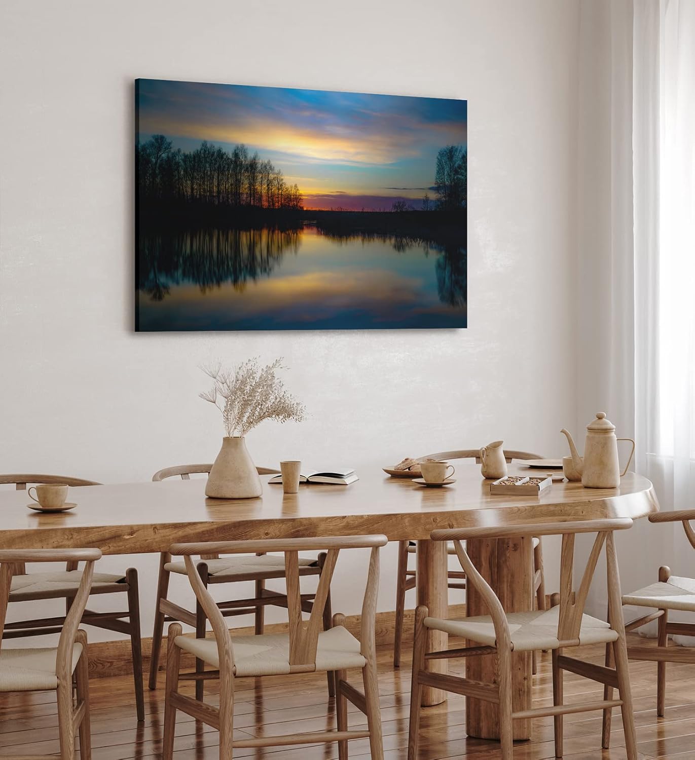Paul Sinus Wandbild 120x80cm Abenddämmerung über ein See Natur Sonnenuntergang