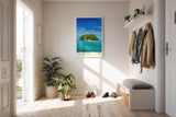 Paul Sinus Kunstdruck 40x60cm Andaman Sea Thailand tropische Insel im türkisblauen Meer unter blauem Himmel