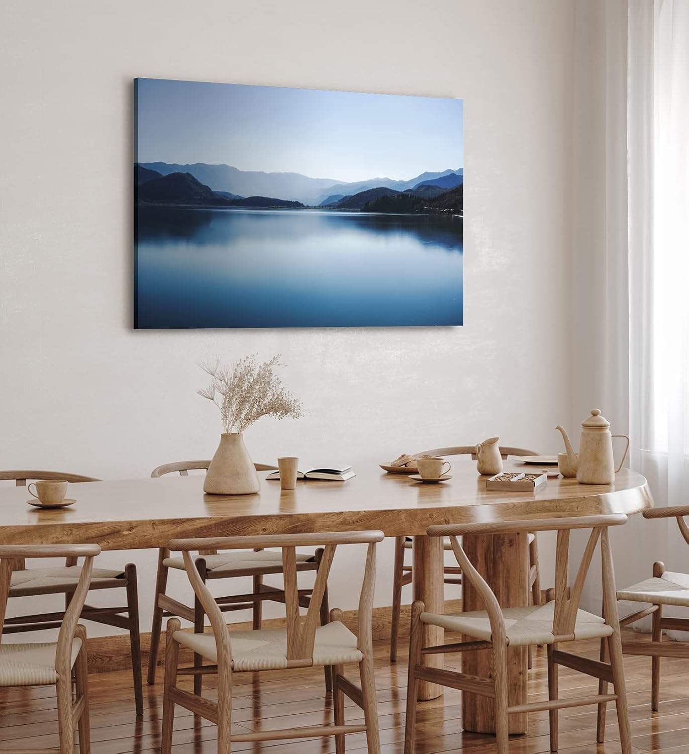 Paul Sinus Wandbild 120x80cm Bergsee Berge See Blau Gebirge Natur Horizont