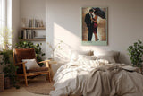 Paul Sinus Wandbild in 40x60cm City Lovers – romantische Stadtszene bei Regen mit elegantem Paar unter einem Regenschirm für stilvolle Raumgestaltung