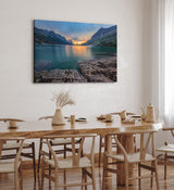 Paul Sinus Wandbild 120x80cm Saint Mary Lake Berge Bergsee See Sonnenuntergang