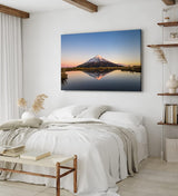 Paul Sinus Wandbild 120x80cm Taranaki Vulkan Neuseeland See Berg Sonnenuntergang