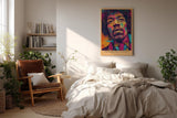 Paul Sinus Wandbild in 40x60cm Jimi's Electric Universe Buntes Musikerportrait mit intensiven Farbverläufen