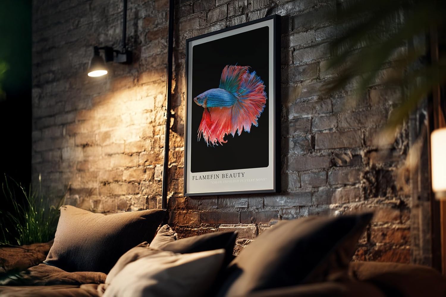 Paul Sinus Kunstdruck 40x60cm Kampffisch mit flammenden Flossen – Farben in perfekter Bewegung eingefangen