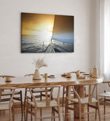 Paul Sinus Wandbild 120x80cm Segelschiff Segelboot Meer Horizont Sonnenuntergang Segel
