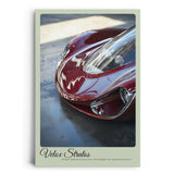 Paul Sinus Leinwandbild 40x60cm Velox Stratos Leinwandbild rotes Auto in glänzendem Finish futuristisches Design und aerodynamische Eleganz