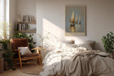 Paul Sinus Wandbild in 40x60cm The Golden Glide – Goldene Segelboote auf ruhigem Wasser im warmen Licht