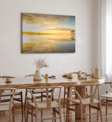 Paul Sinus Wandbild 120x80cm See Sonnenaufgang Natur Nebel Horizont Himmel