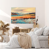 Paul Sinus Wandbild 120x80cm Berge Natur Landschaft See Wälder Gebirge Sonnenuntergang