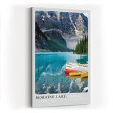 Paul Sinus Kunstdruck 40x60cm Moraine Lake Kanada Bergsee Kanus Spiegelung Naturfarben Rocky Mountains