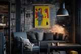 Paul Sinus Wandbild in 40x60cm The Selling Weeks – Vintage Business Couple im Retro-Stil, stilvolle Illustration in leuchtenden Farben