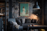 Paul Sinus Wandbild in 40x60cm Paris – elegante Frau in Weiß vor dem Eiffelturm im Retro-Stil