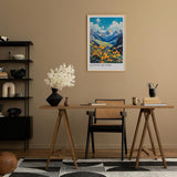 Paul Sinus Leinwandbild 40x60cm Alpine Bloom – Alpen, Berge, Natur, Blumenwiese, Wildblumen, Landschaft, Sommer, Frische, Panorama, Blau, Himmel