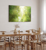 Paul Sinus Wandbild 120x80cm Bambus Bambuswald Japan Grün Bäume Sonnenschein