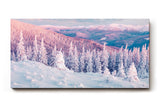 Sinus Art Wandbild 120x80cm Pastellfarbene Winterlandschaft mit verschneiten Bäumen und stiller Weite