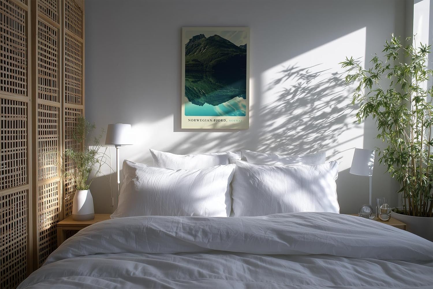 Paul Sinus Kunstdruck 40x60cm Norwegian Fjord mit Bergreflexion im klaren Wasser