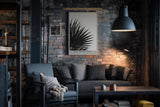 Paul Sinus Wandbild in 40x60cm Monochrome Palm – stilvolle Palmenblätter in kontrastreicher Schwarz-Weiß-Fotografie für moderne Räume