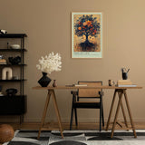 Paul Sinus Leinwandbild 40x60cm Tree of Life – Symbolhafte Naturkunst, detailreich verzweigter Baum mit blühenden Blüten, verwurzelte Kraft